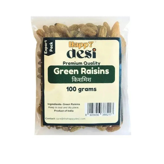 Happy Desi Green Raisins - 100g-Global Food Hub