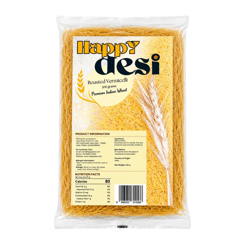 Happy Desi Roasted Vermicelli - 200g-Global Food Hub